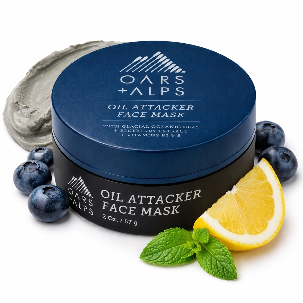 Oars Alps Oil Attacker Face Mask 2oz Glacial Clay Acne Pore Clean Niacinamide